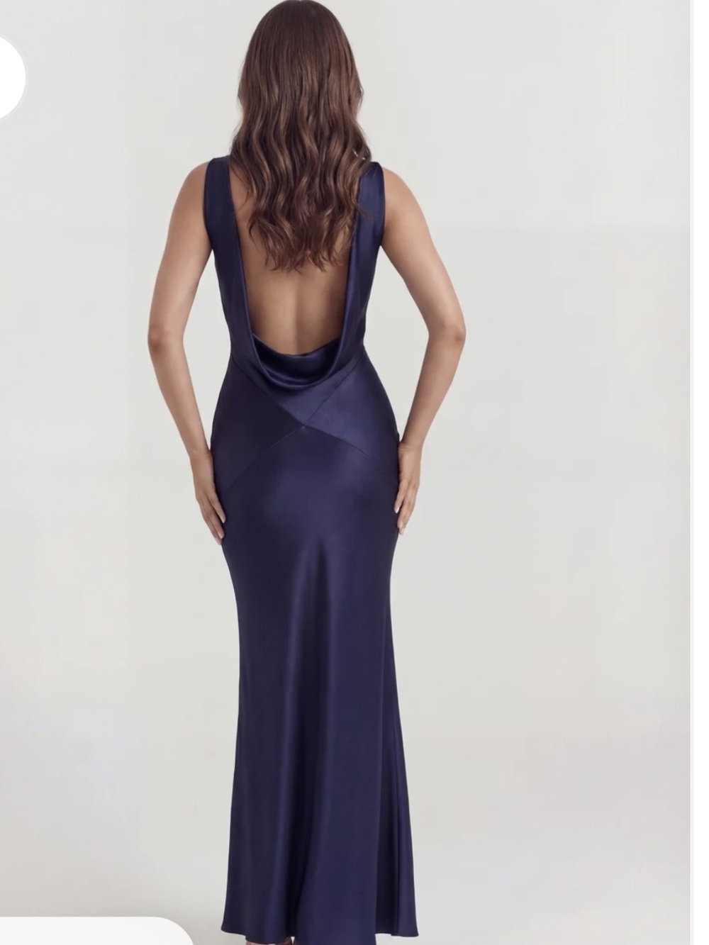 House of CB Dress Satin Cowl Neck Maxi Dress Wedding Evening - Picture 2 of 10